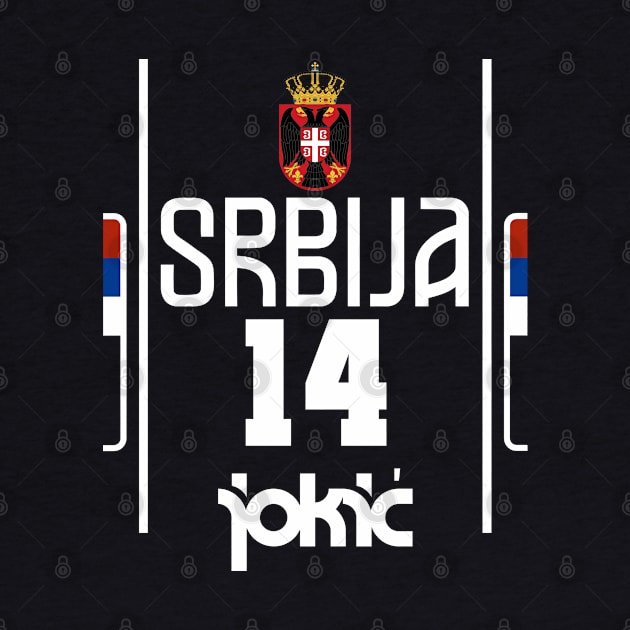 Nikola Jokic Retro Serbia Jersey Fan Art by darklordpug